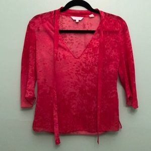 Zara Bow Front Sheer Blouse